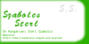 szabolcs sterl business card